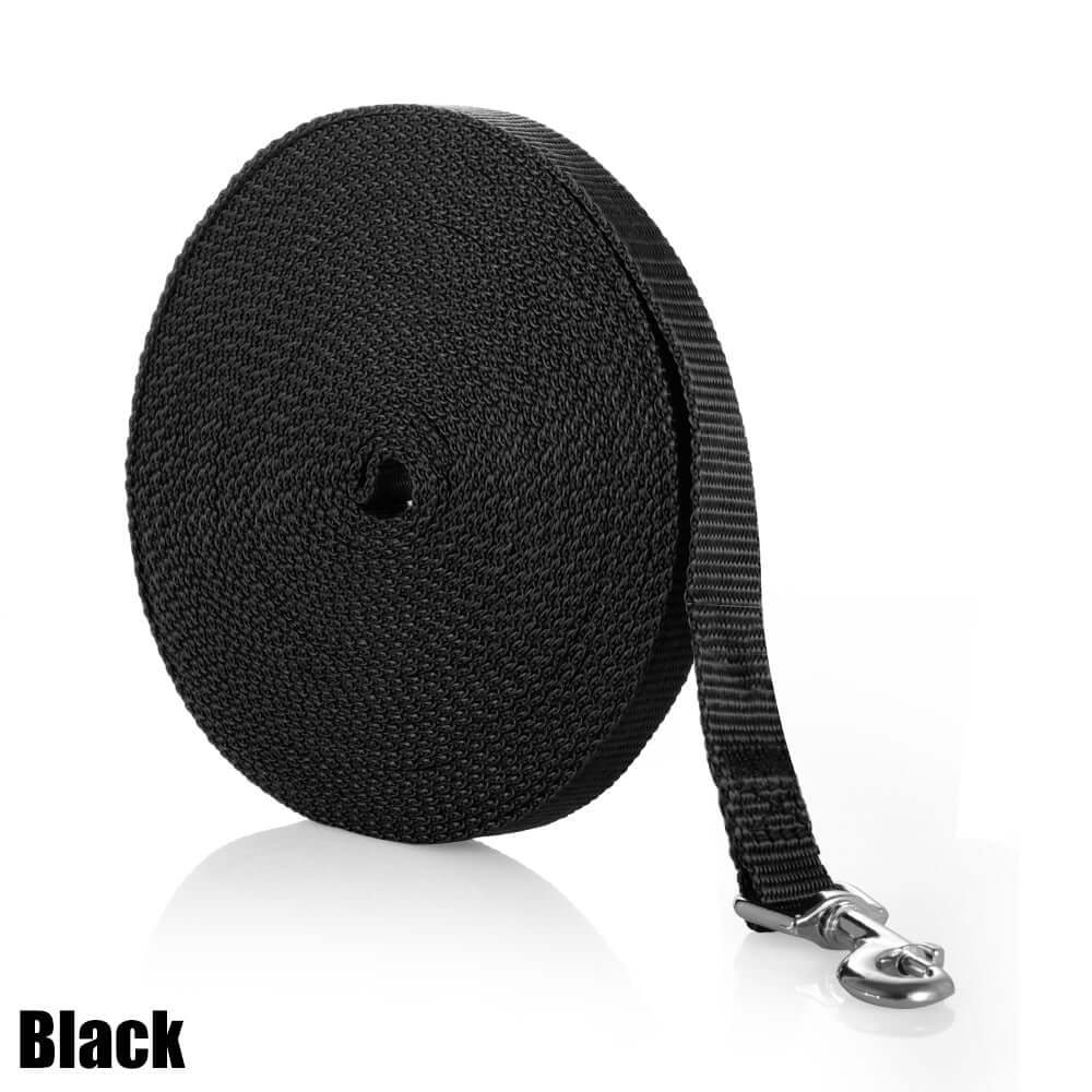 Black Long Dog Pet Puppy Training Obedience Rope Recall Lead Leash - Eastlakes Electronics